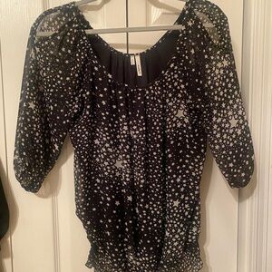 Black Star Print Women's Top
